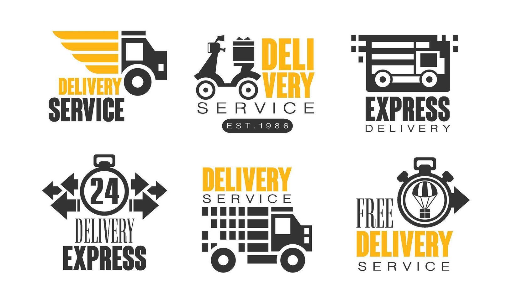 Shipping and Delivery Service Logos Set vector