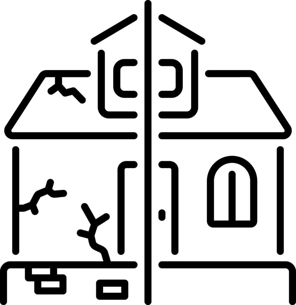 A line icon depicting home restoration vector