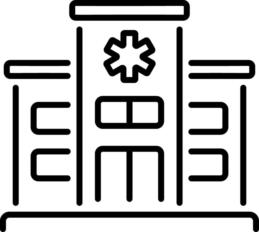 A line style icon of hospital building vector