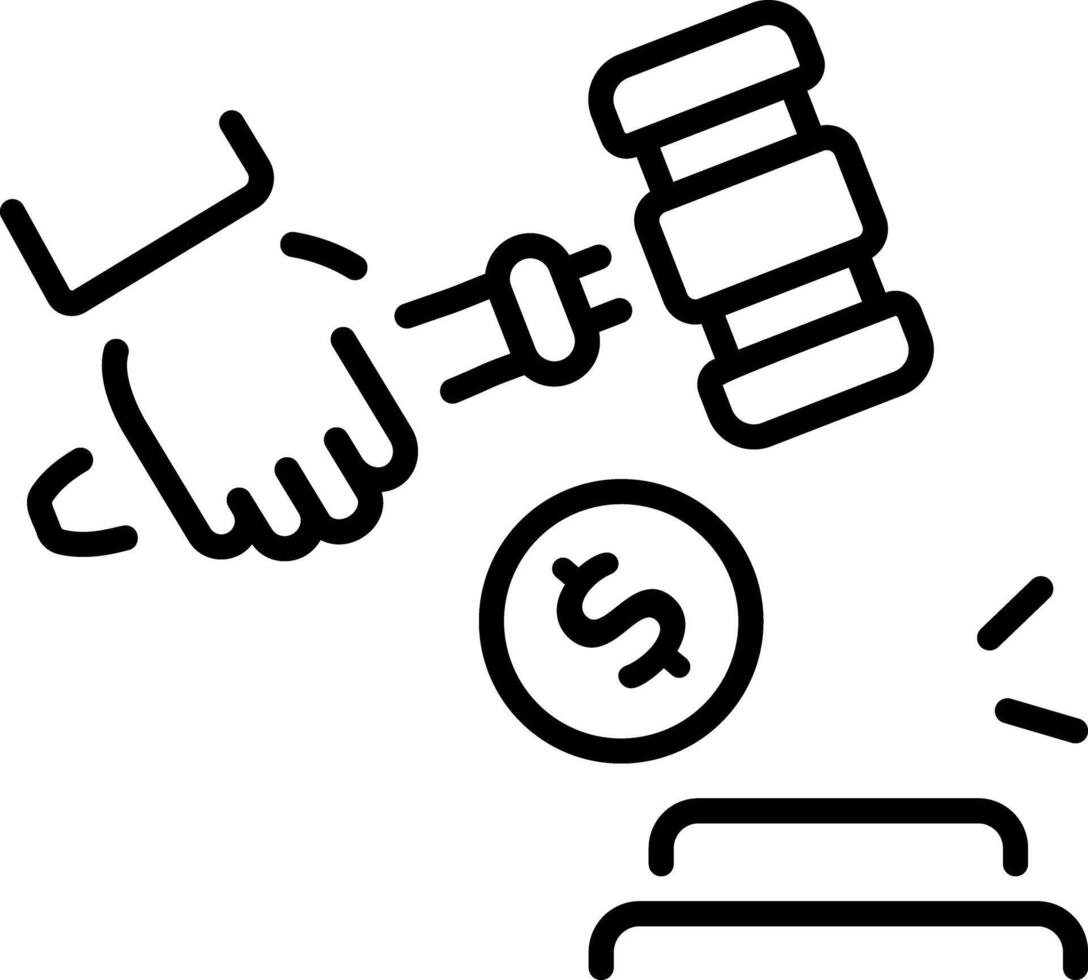 A line style icon of legal claims order vector
