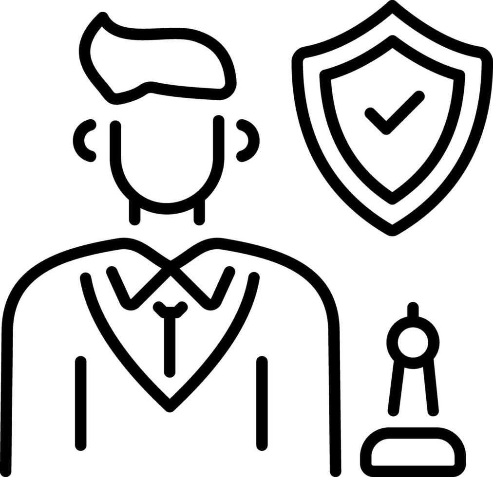 Insurance lawyer icon in linear style vector