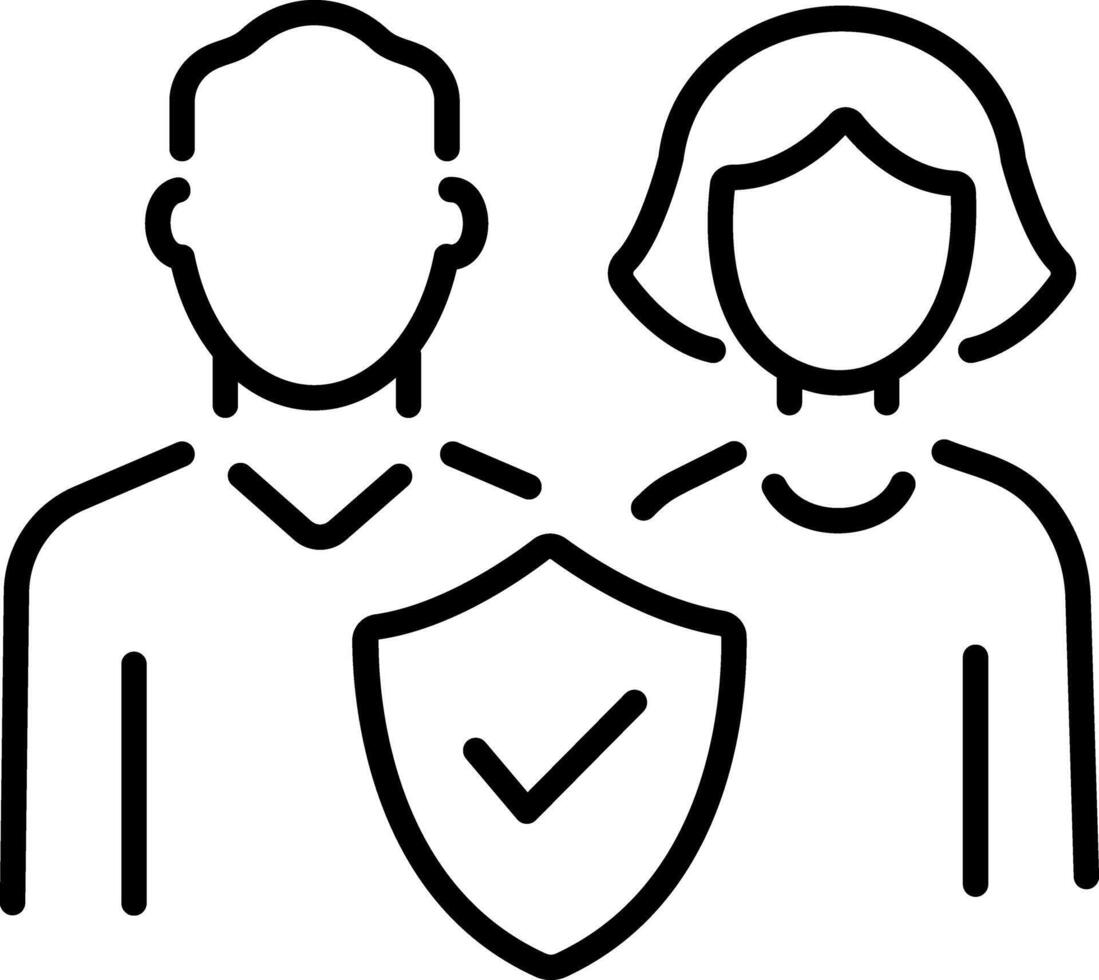 A linear style icon of elderly insurance vector