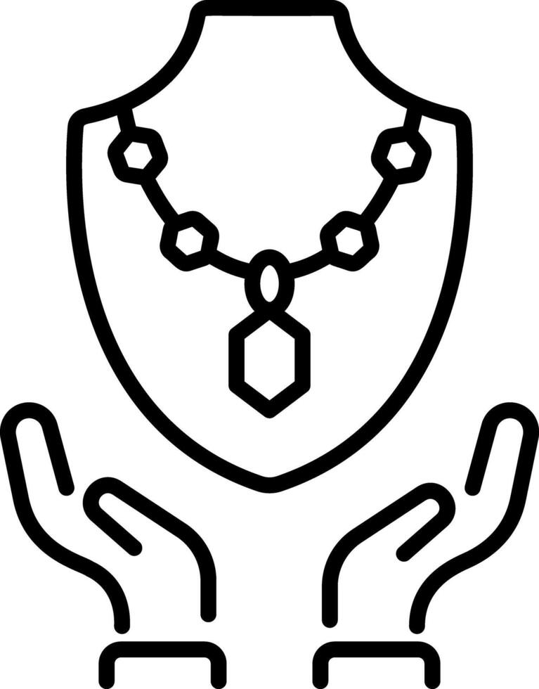 A line style icon of necklace showing jewellery insurance vector