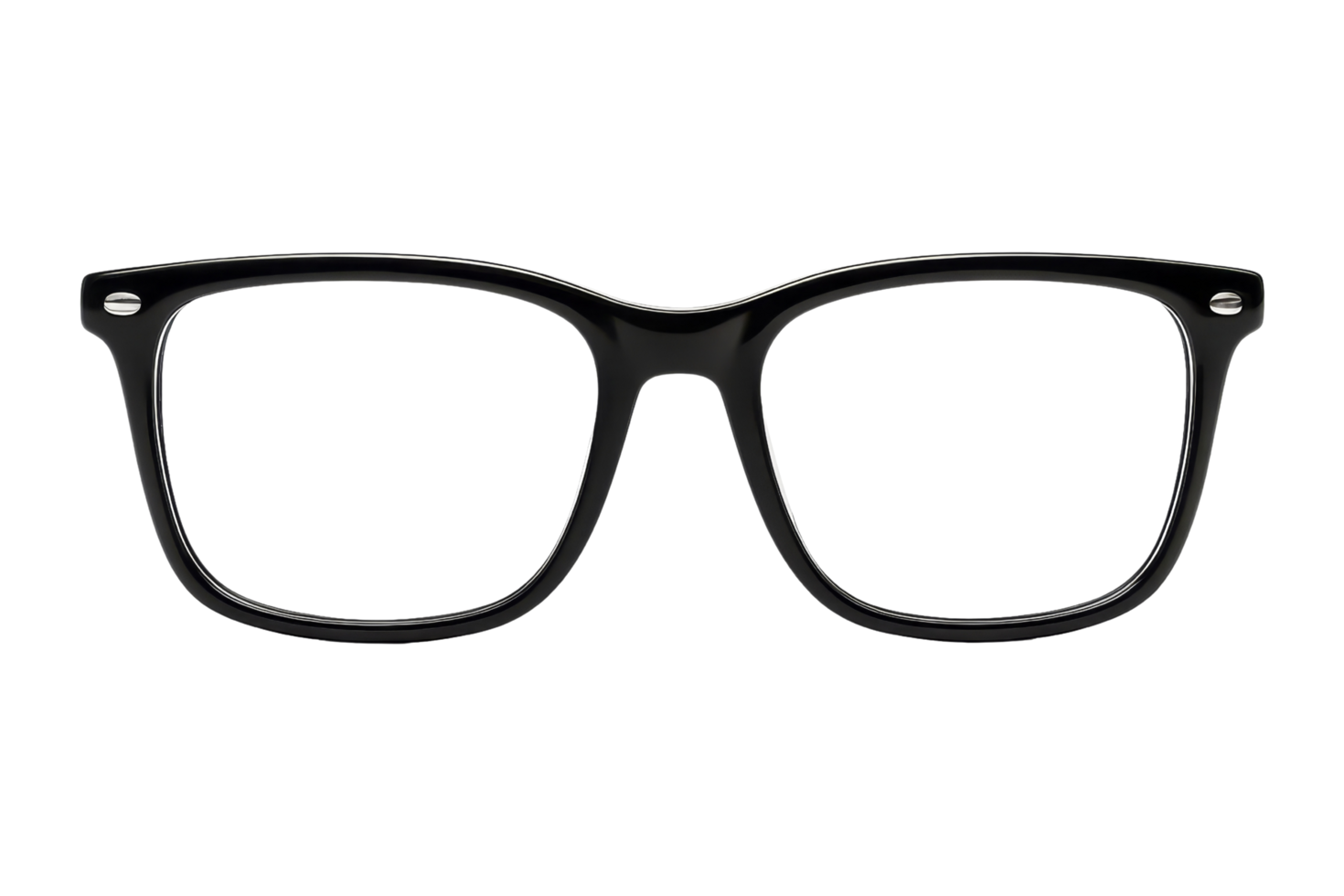 Front view stylish black glasses product photography png
