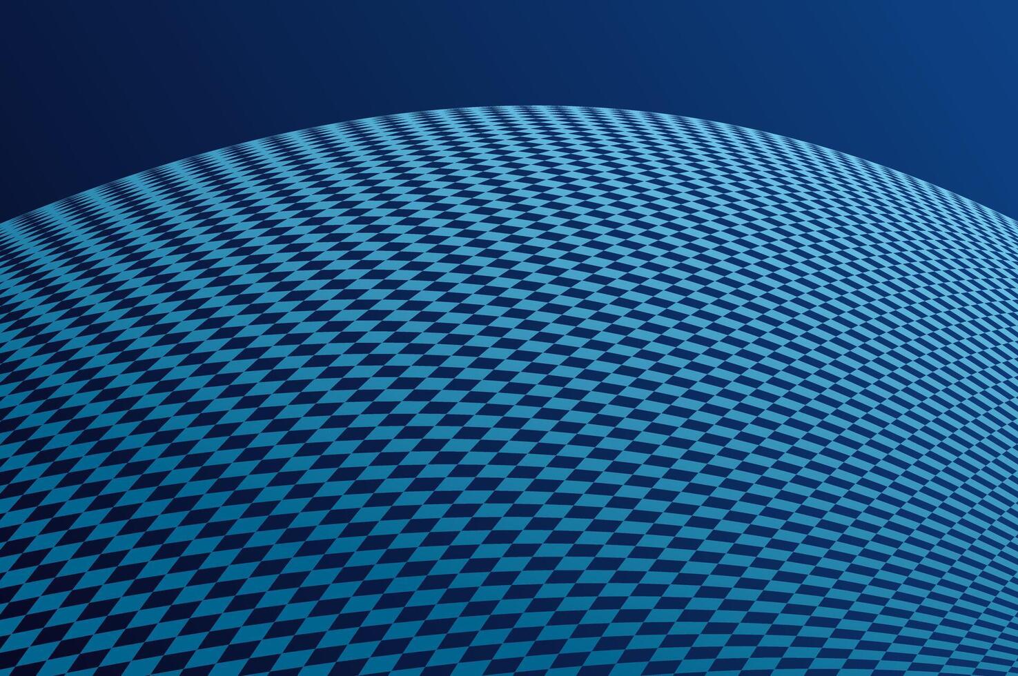 Globe Perspective line square pattern abstract background with copy space over gradient blue. Optical line illusion vector