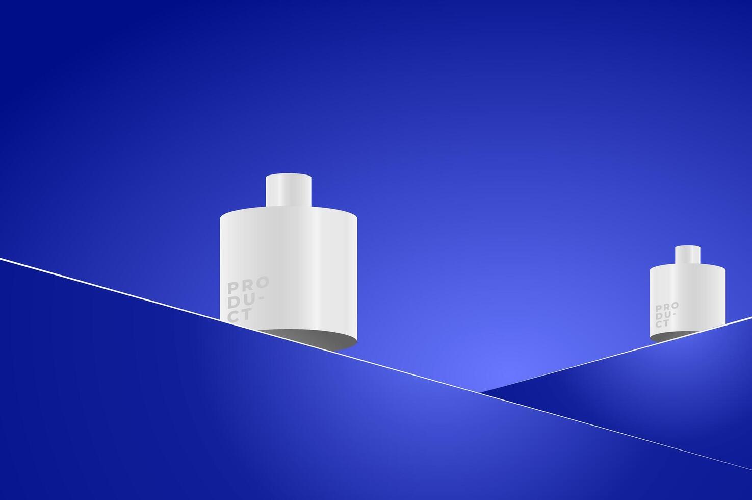 3D product background Blue diagonal wall. Illustration display for cosmetic or beauty product vector