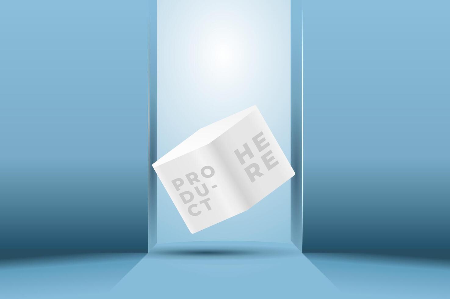 Realistic 3D product background turquoise two walls with empty space. Illustration display for cosmetic or beauty product vector