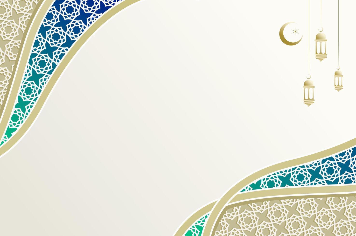Ramadan Background with ornament arabic pattern and gradient blue color. Islamic festival celebration ramadan vector