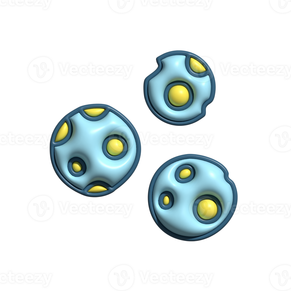 Stylized Asteroids or Meteorites Icon png