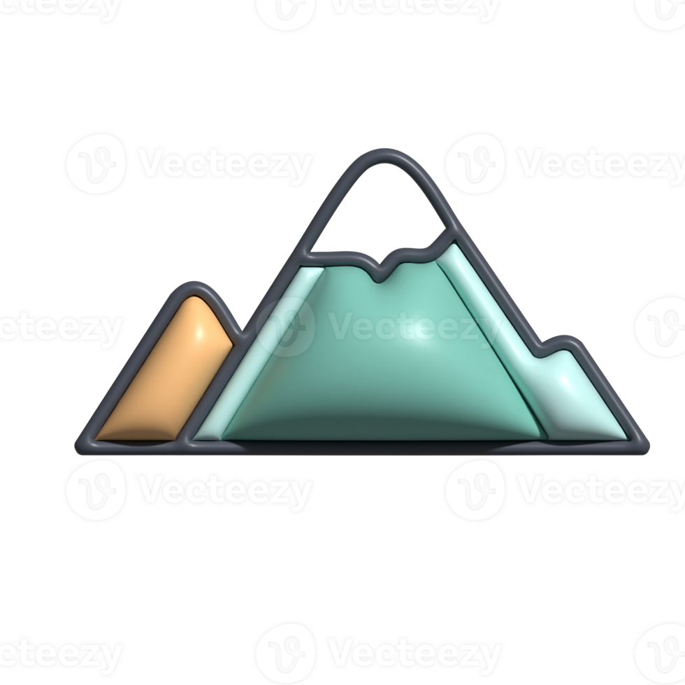 3D Mountain Landscape Emoji Nature and Adventure Icon png