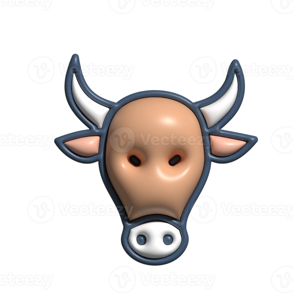 Stylized emoji Bull Head Icon png