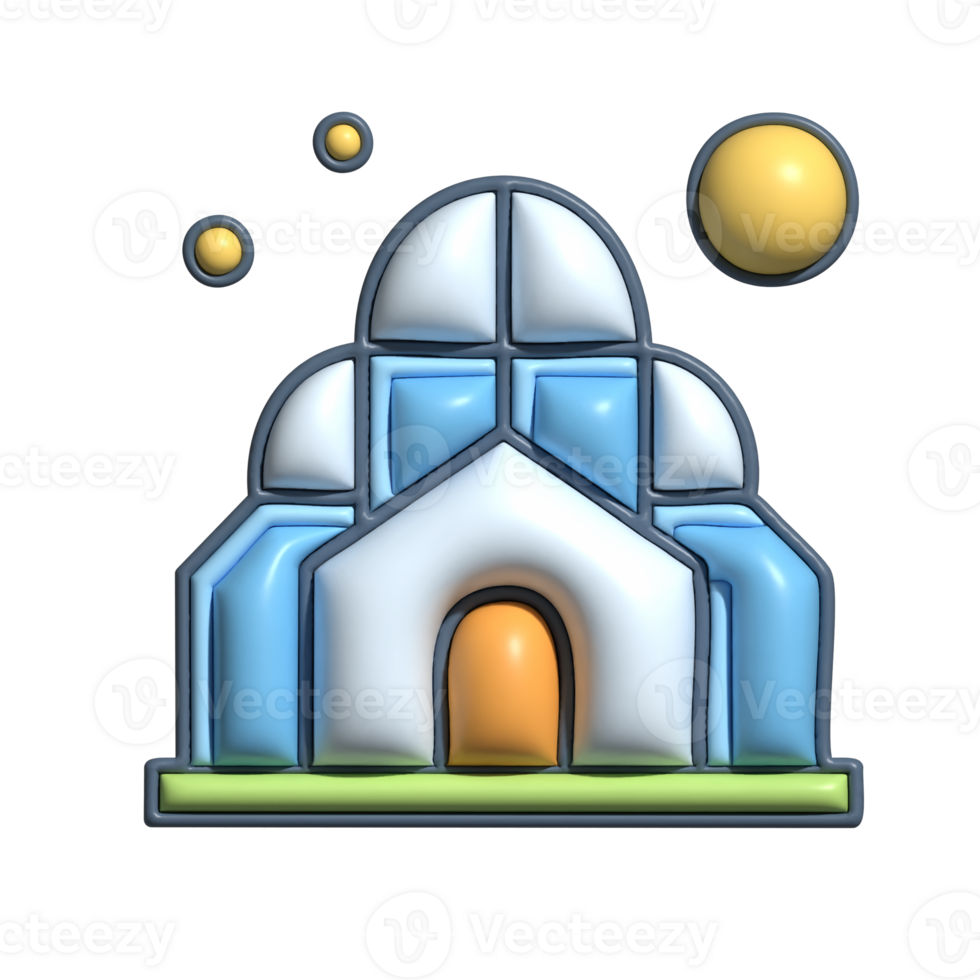 Futuristic Dome Building Emoji Sci-Fi Architecture Icon png