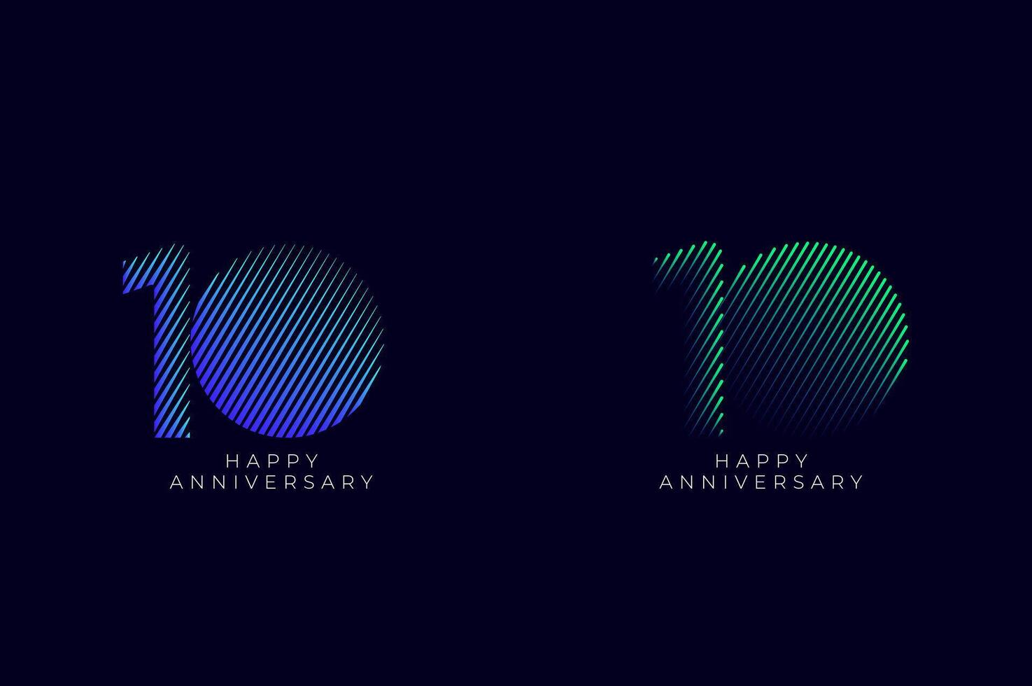 Dioagonal Line Stripes Speed Gradient Colorful 10th, 10th Happy Anniversary with diagonal Line movement,Tech, Line pattern concept. vector