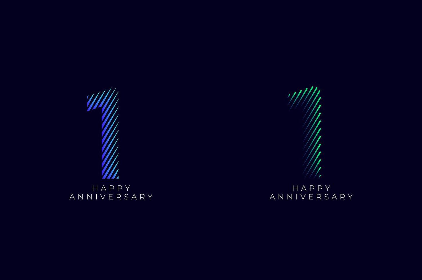 Dioagonal Line Stripes Speed Gradient Colorful 1st, 1st Happy Anniversary with diagonal Line movement,Tech, Line pattern concept. vector