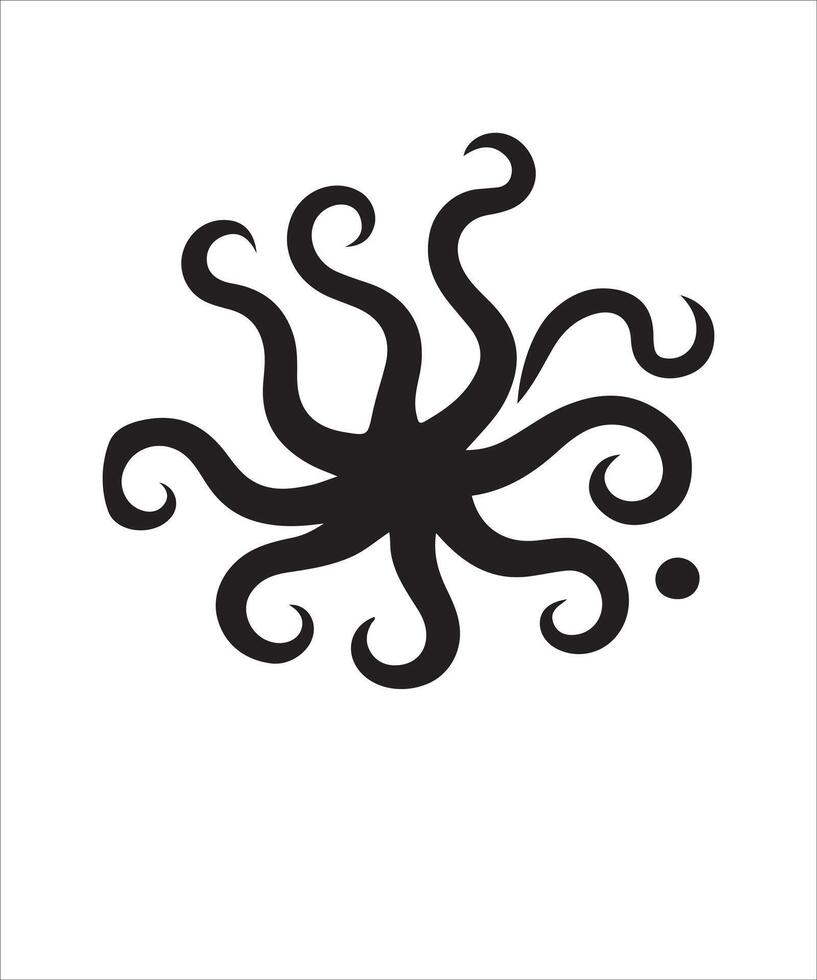 Octopus Icon on Black and White Backgrounds vector