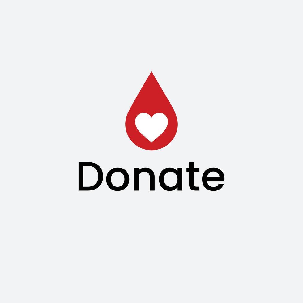 Blood Drop donate concept logo vector