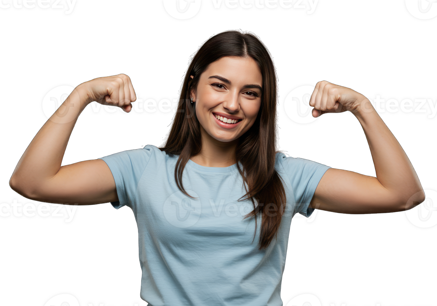Confident Woman Showing Strength and Power png