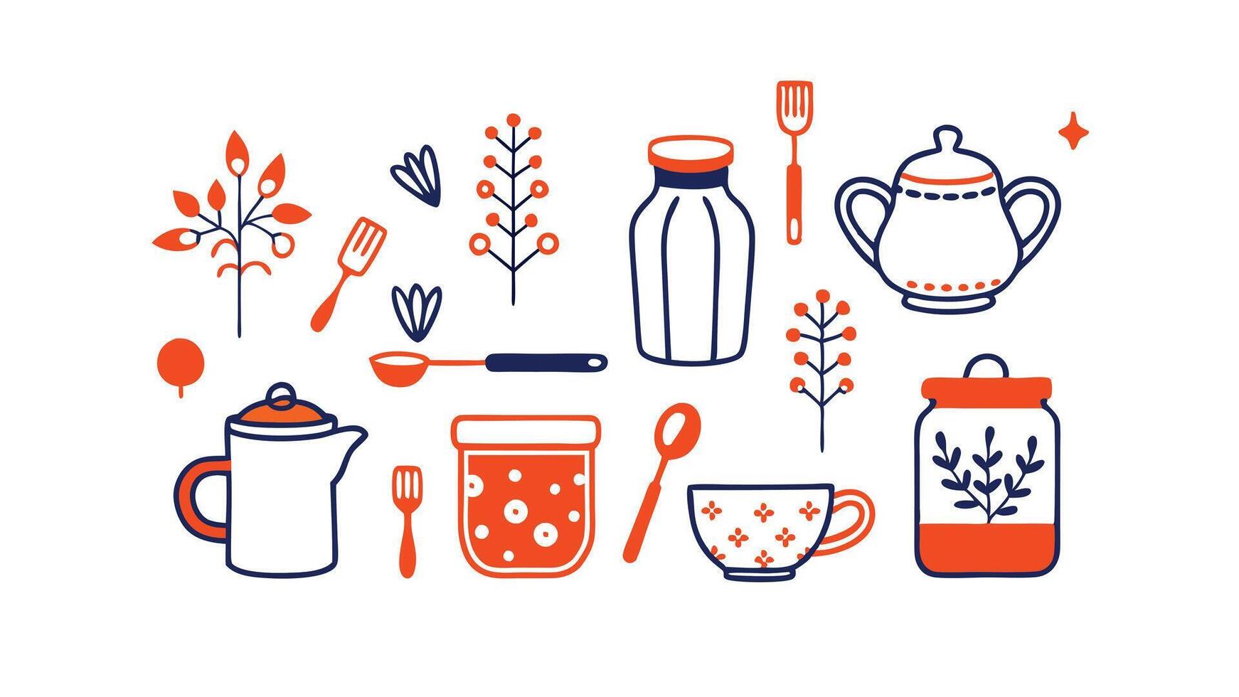 Gardening Tools Gloves, Fork, Trowel, Watering Can, Plants vector
