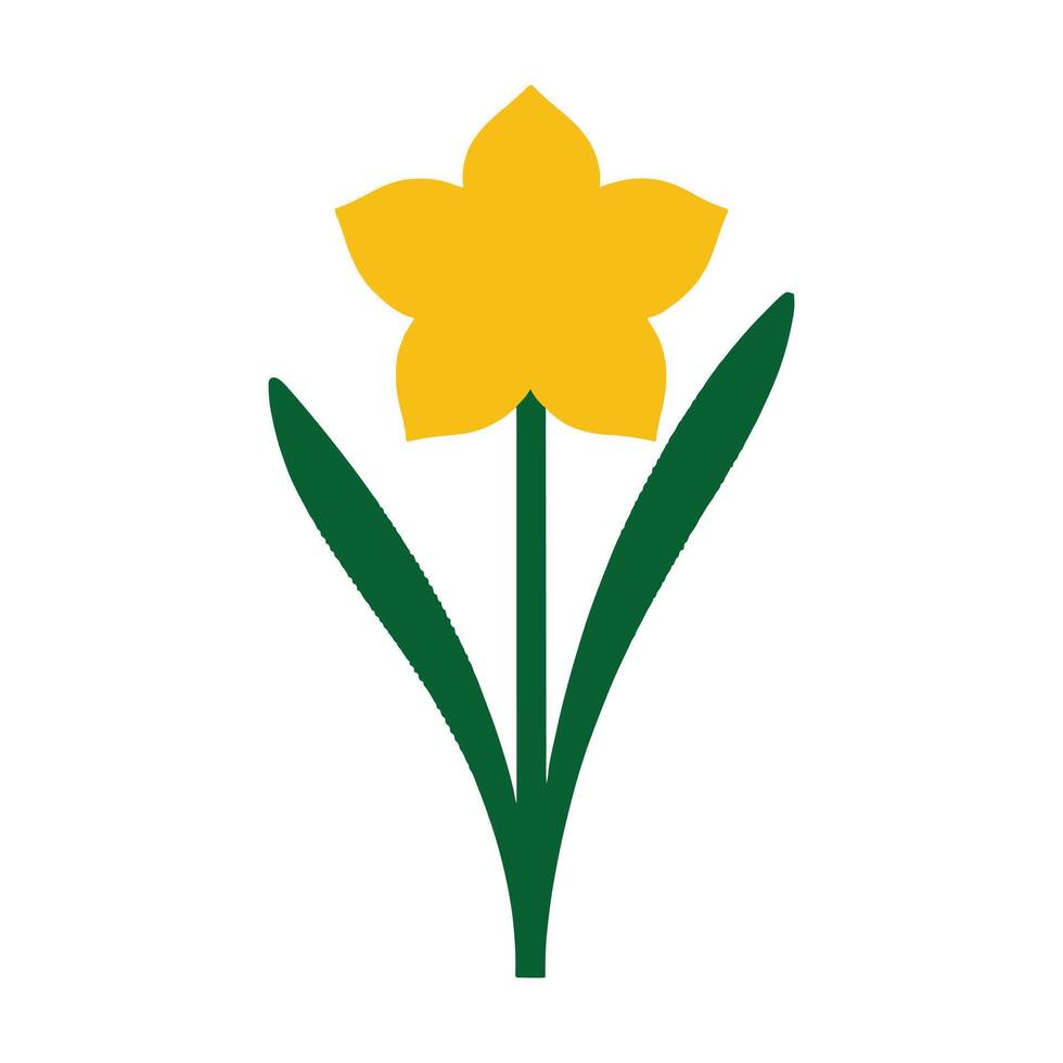 Daffodil Icon Silhouette - Flat Design Style vector