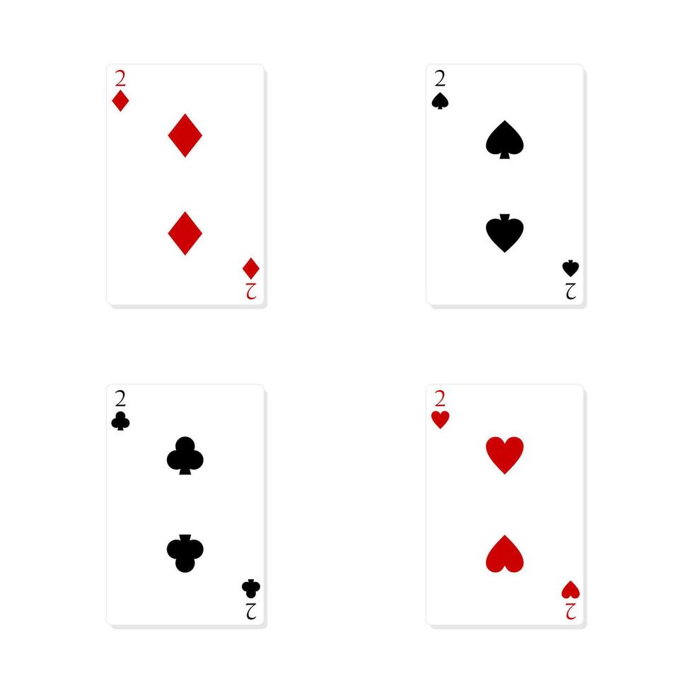 Number 2 card suit. Playing Card Suits on white background vector