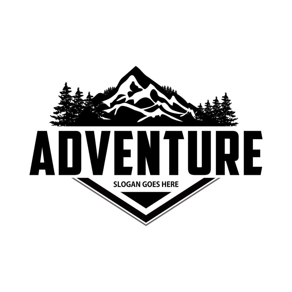 Mountain outdoor adventure logo design vector