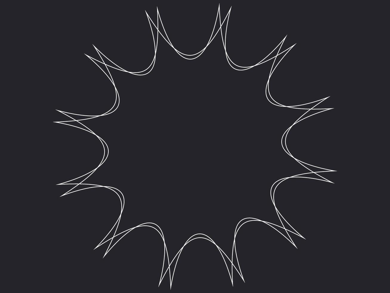 A white frame of an abstract figure on a dark background vector