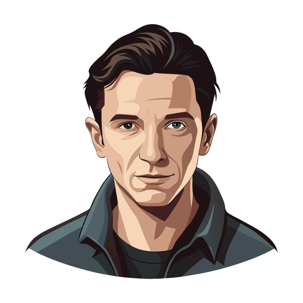 a flat illustration of a handsome boy and clean shave vector