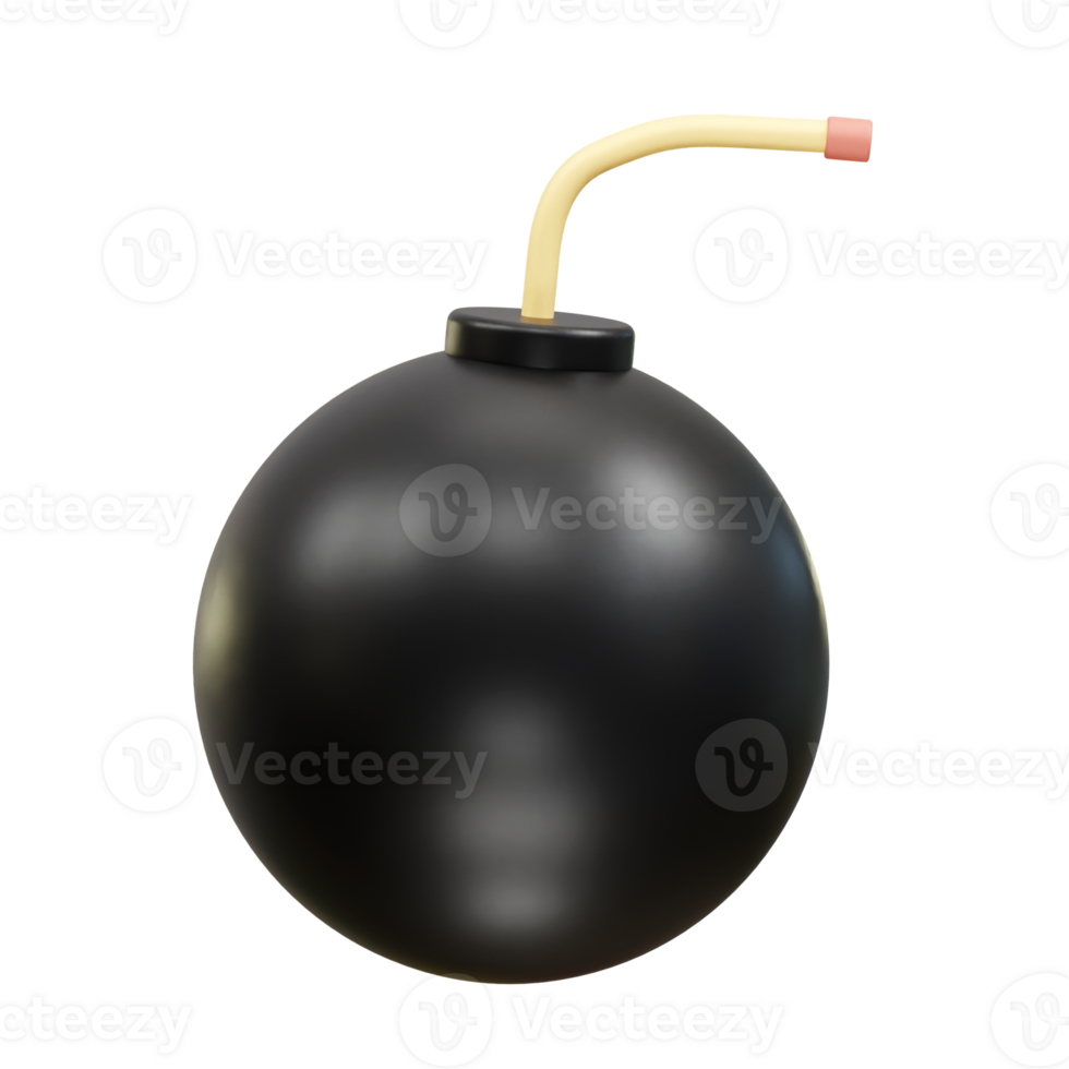 Bomb icon 3D Render illustration png