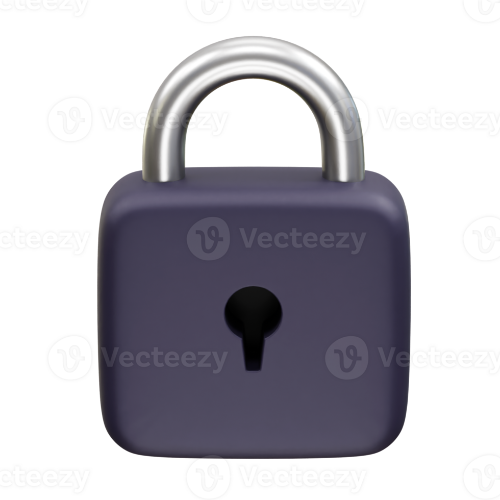 Padlock Security icon 3d render. Lock icon render illustration 3d png