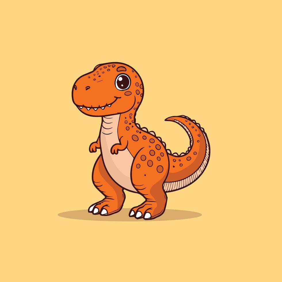 cute cartoon t - rex dinosaur illustration vector