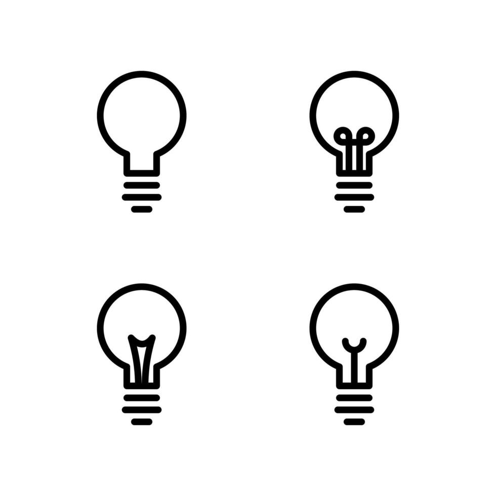 Bulb icon set. Light icon. vector