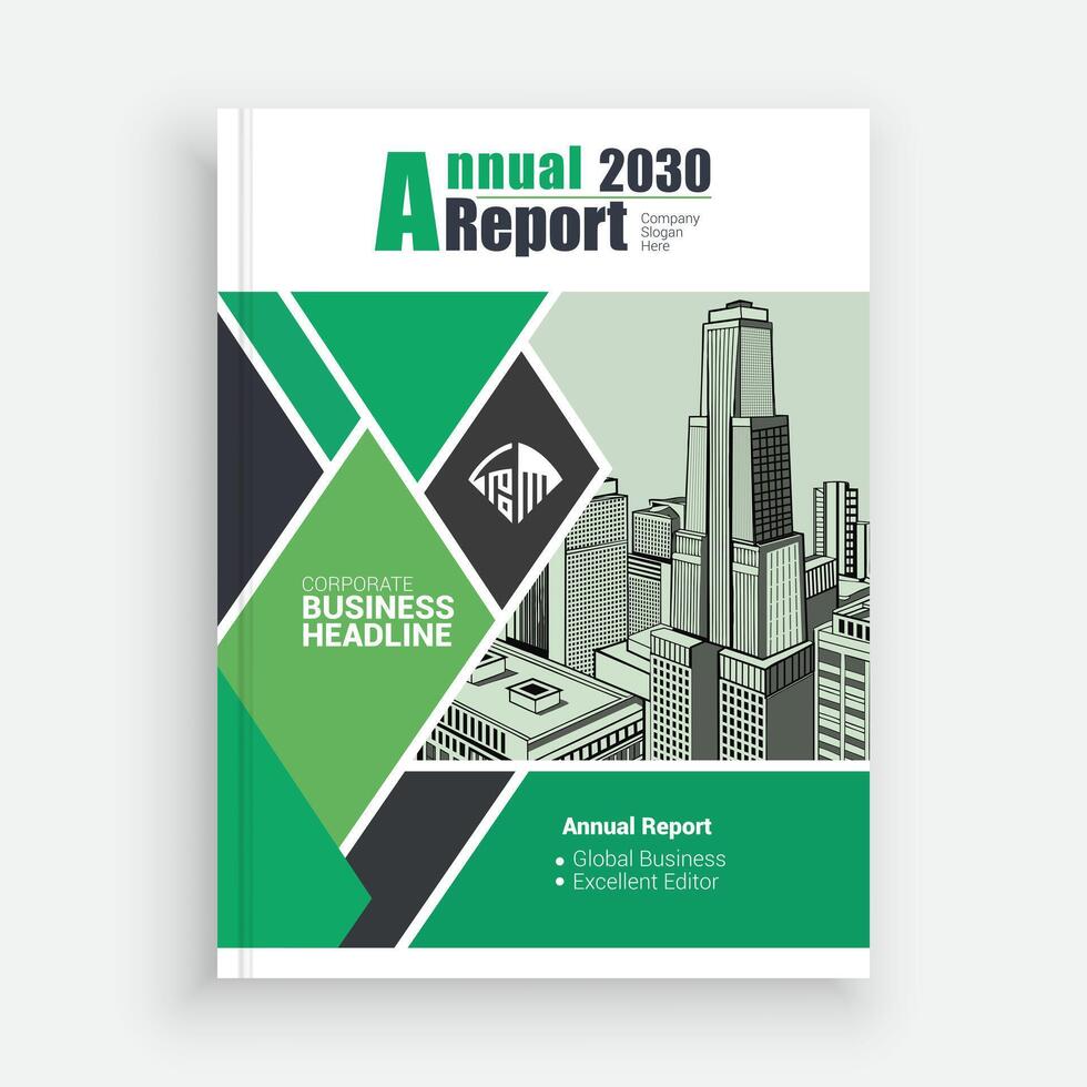 the annual report cover design for a business vector