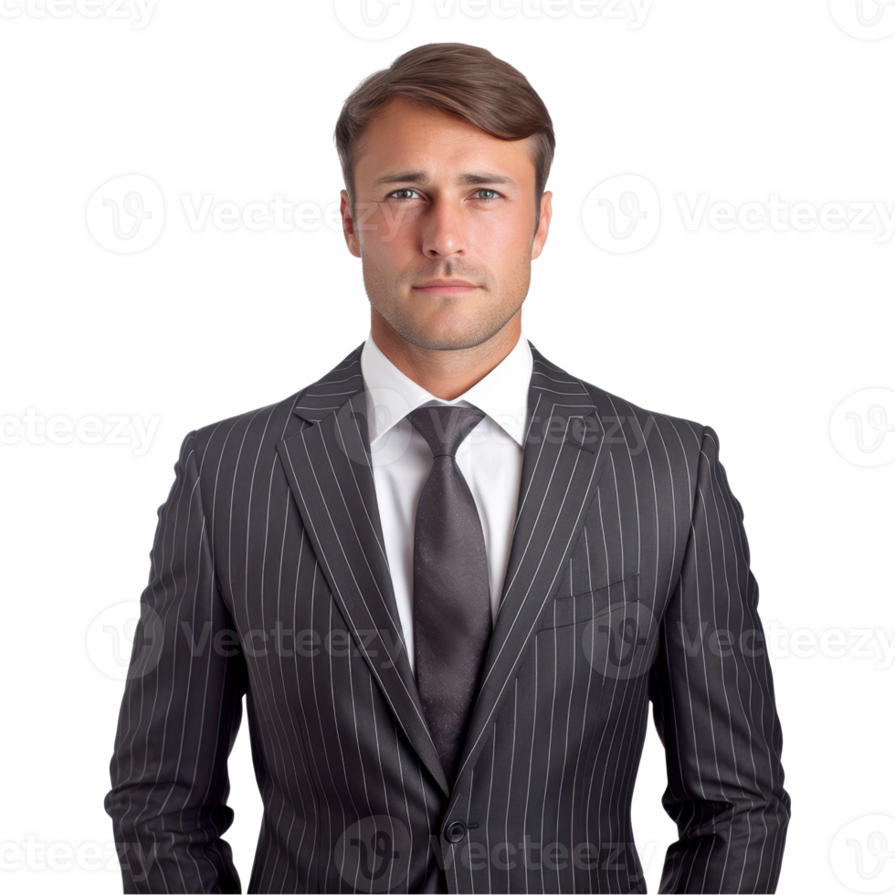 Businessman wearing a suit and tie. isolated on transparent background png