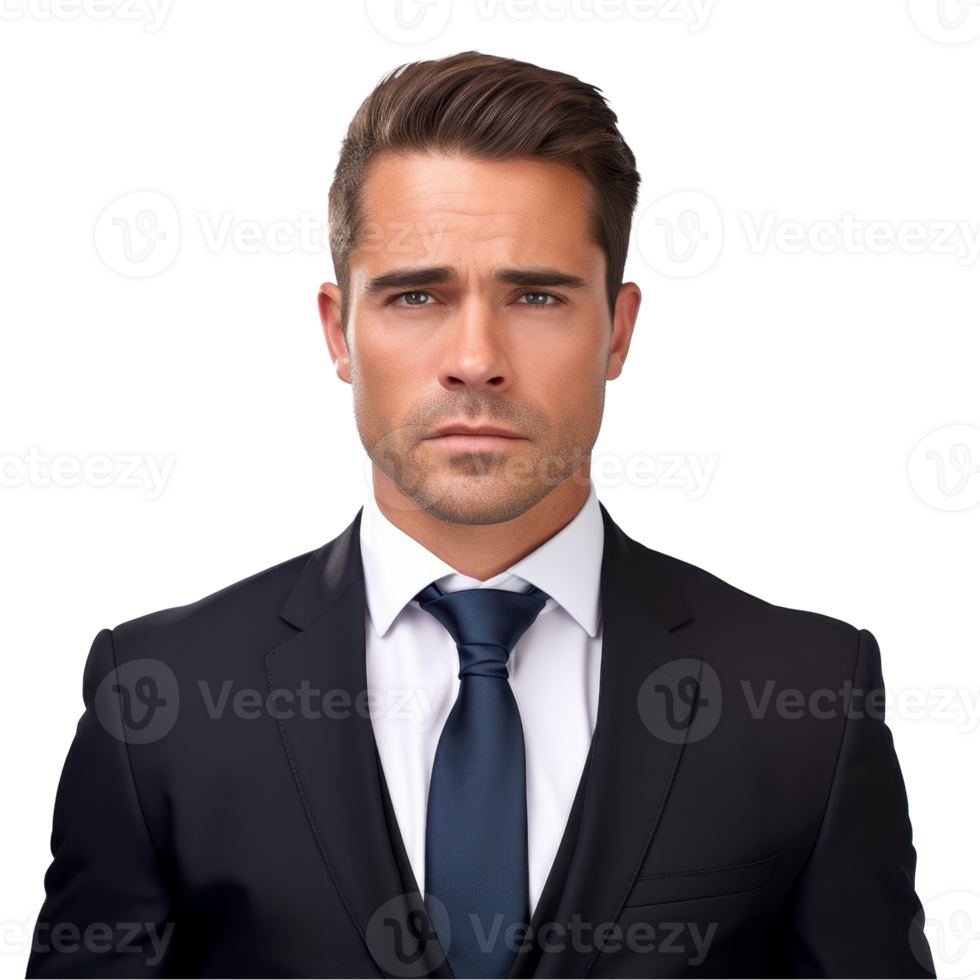 Man wearing a suit and tie. isolated on transparent background png
