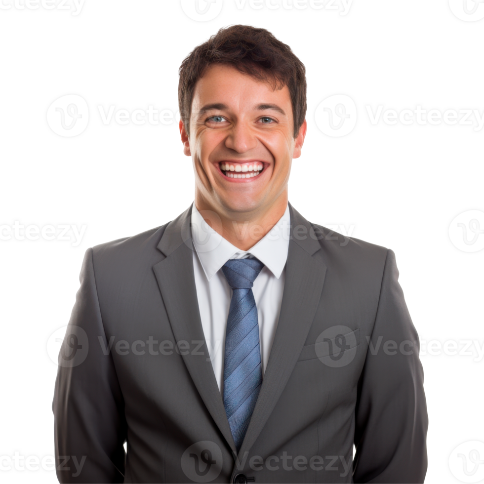 A happy man wearing a suit and tie. isolated on transparent background png