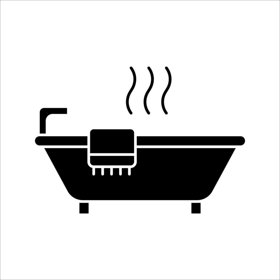 hot bath Icon Symbol isolated white background. illustration. color editable. vector