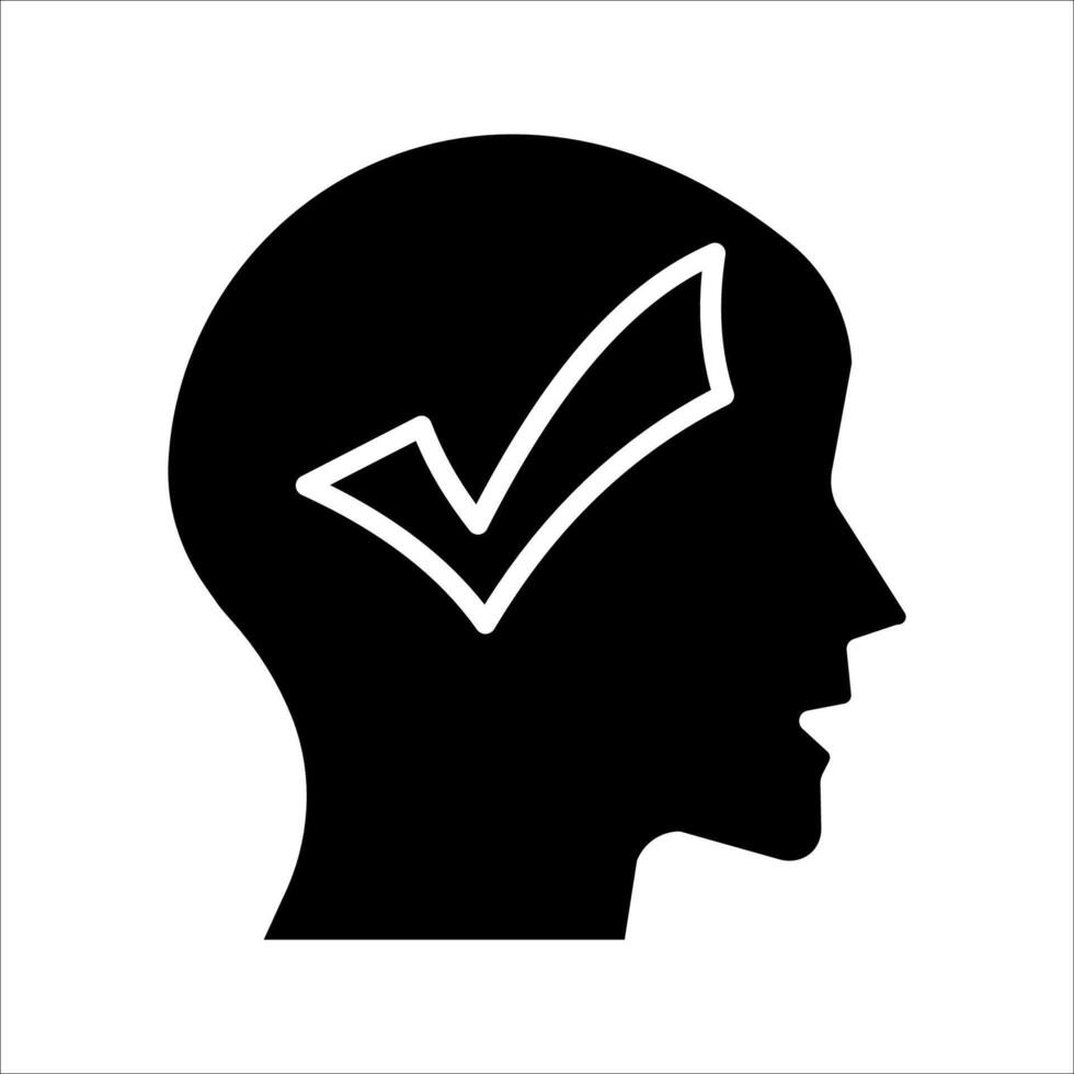 Human head silhouette Icon Symbol isolated white background. illustration. color editable. vector
