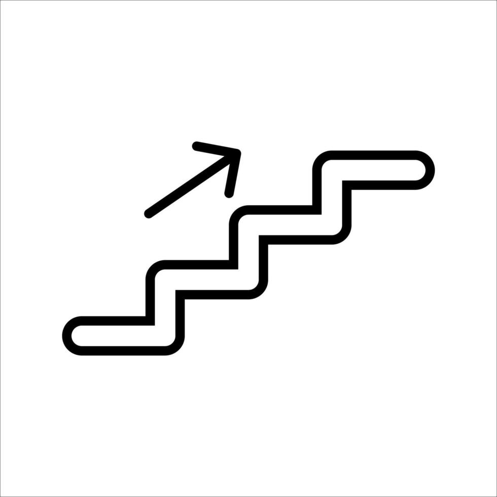 stairs Icon, Symbol isolated white background. illustration. color editable. vector