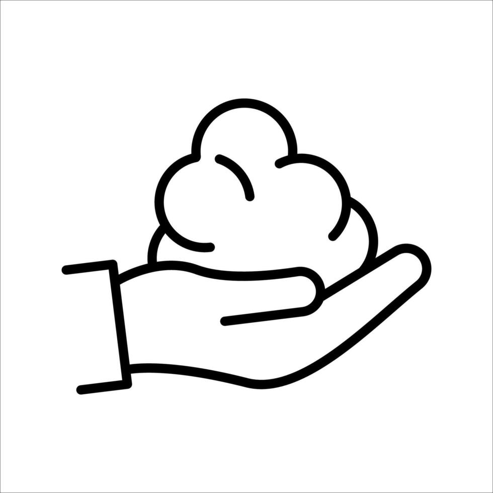 foam Cream on hand Icon Symbol isolated white background. illustration. color editable. vector