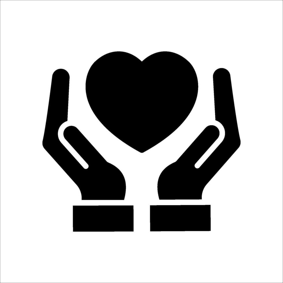 Thin Outline Icon. Hands Hugging Heart Symbol in Which Sign Person. Line Charity, Message Love and Patient Care, Caring Hands. Isolated Pictogram vector