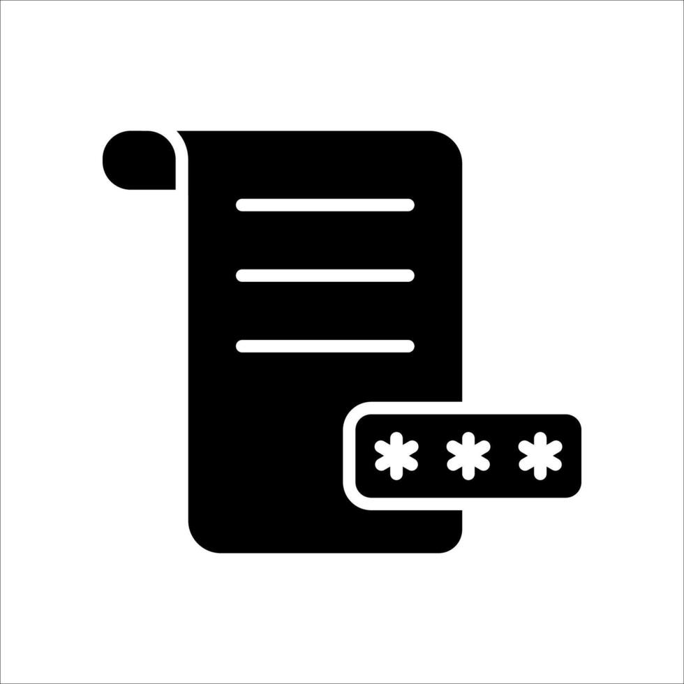Document password .icon.Symbol isolated white background. illustration. color editable. vector