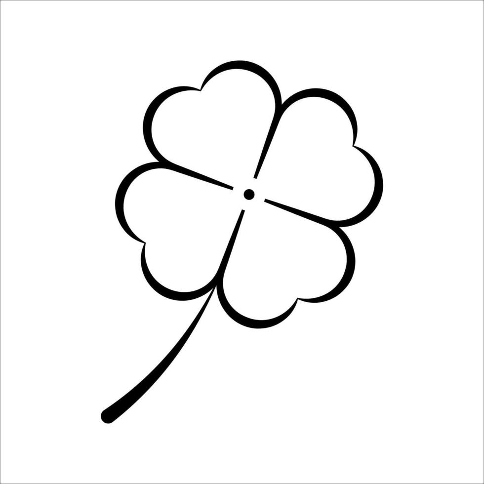 Leaf clover icon.silhouette.. image vector