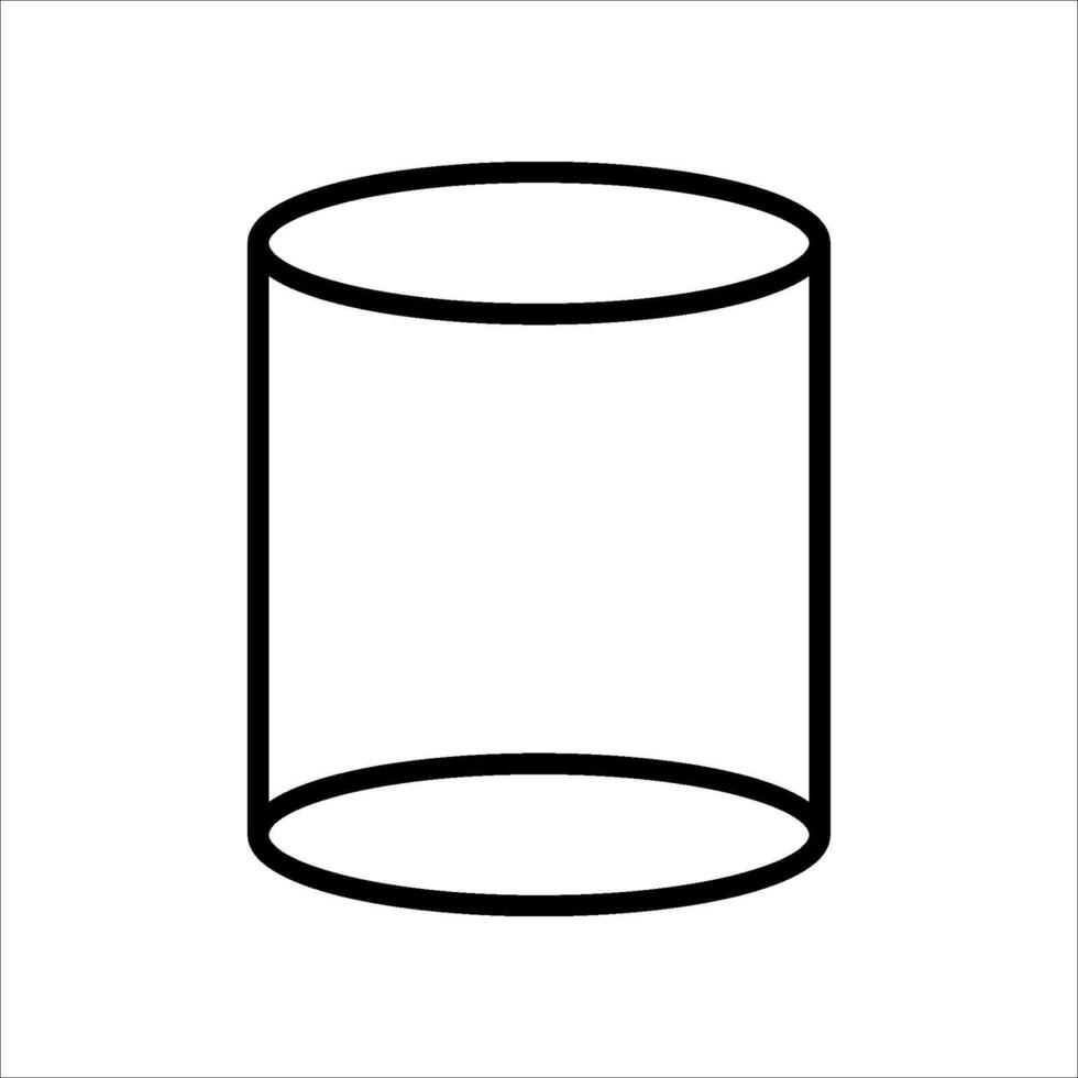 Cylinder geometrical. figure outline icon. Symbol logo illustration. vector