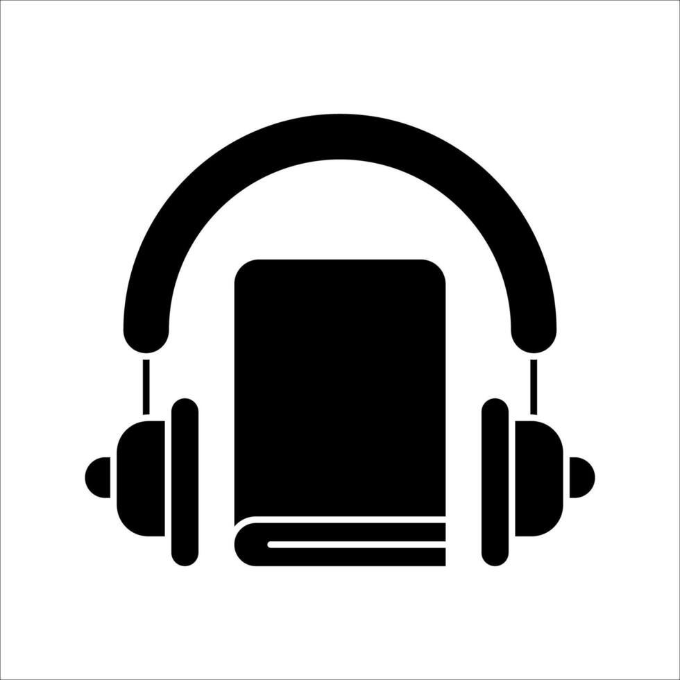 Audio book, Icon Symbol isolated white background. illustration. color editable. vector