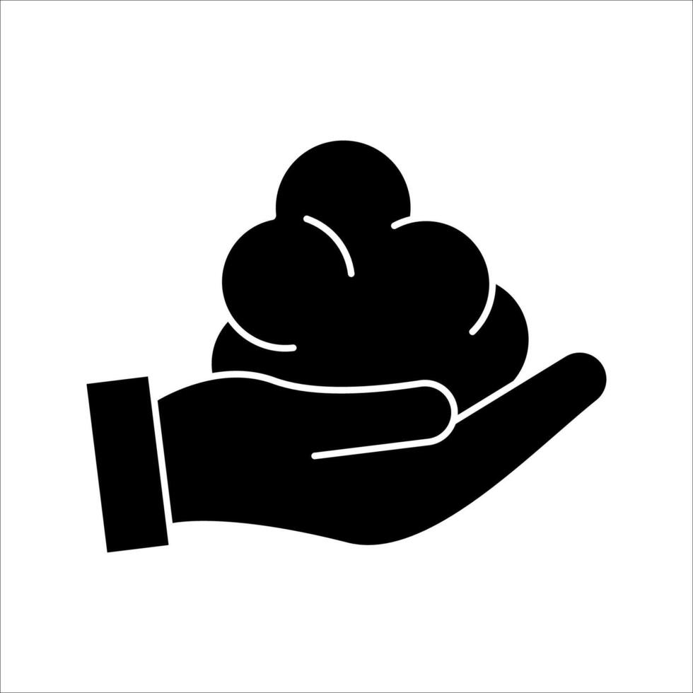 foam Cream on hand Icon. Symbol isolated white background. illustration. color editable. vector