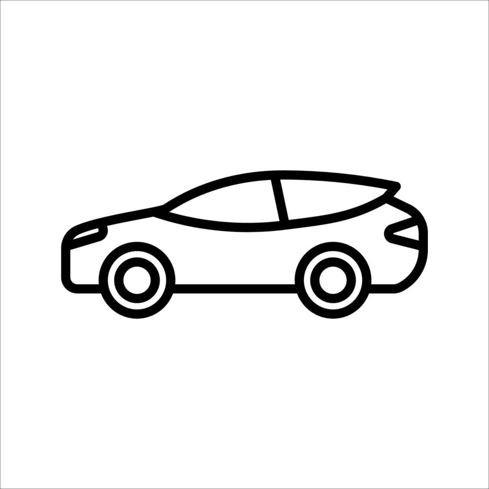 Car Icon, Symbol isolated white background. illustration. color editable. vector