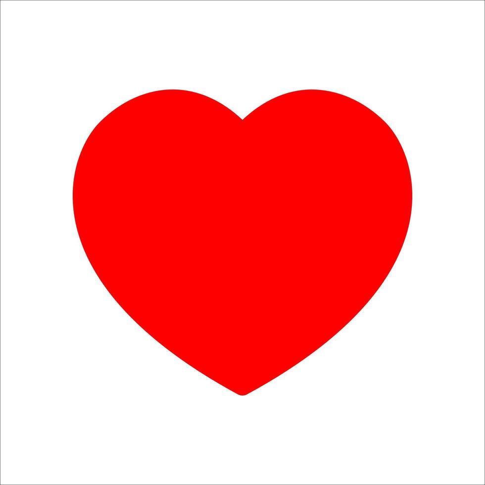 Valentine red heart icon. Heart shape Isolated on white background. vector
