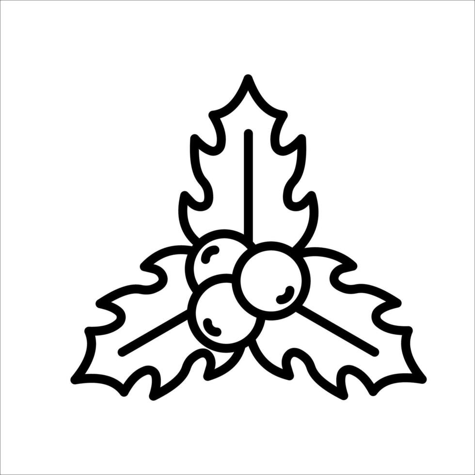 Mistletoe Icon Symbol isolated white background. illustration. color editable. vector