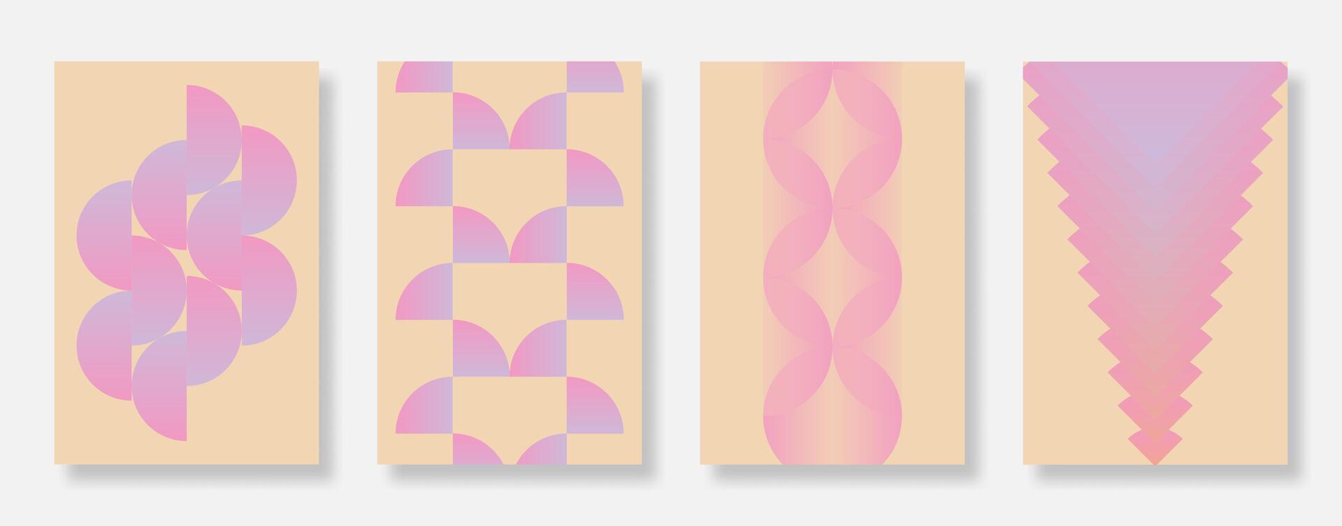 Set of retro poster and cover in minimal style for branding, promp and corporate identity. Modern design template in trendy geometric vector