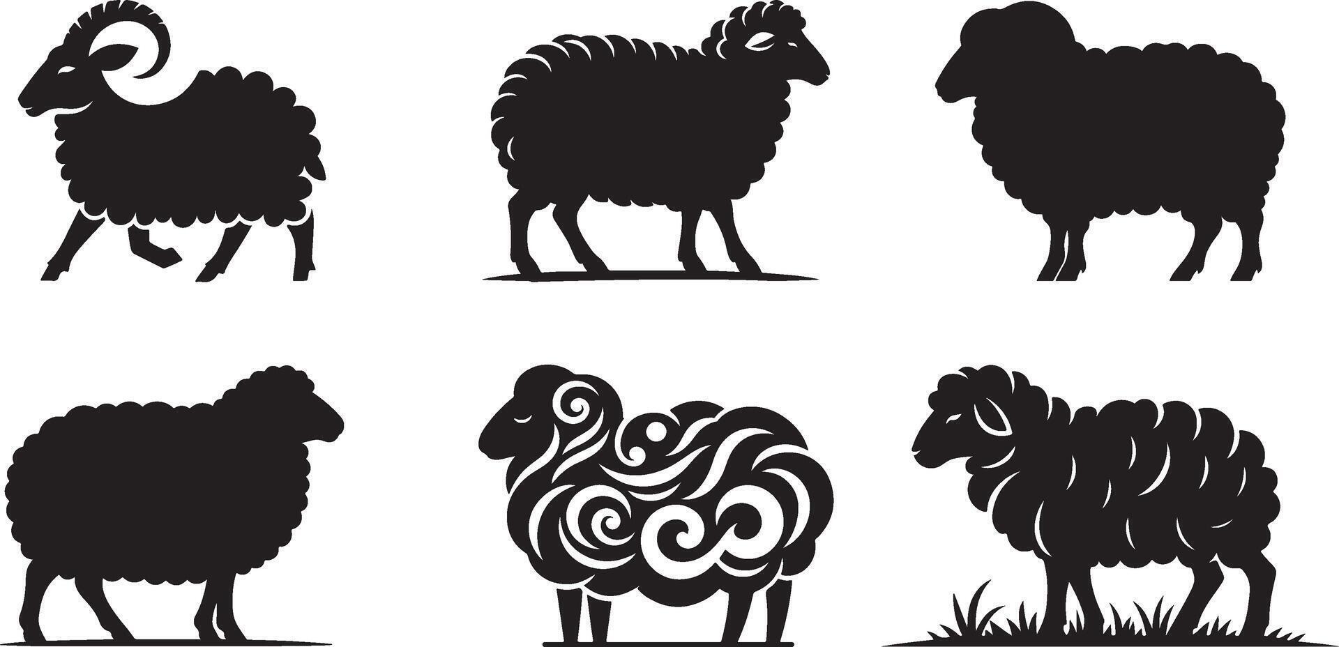 Black Sheep Silhouette Isolated On White Background vector